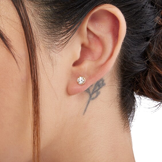 5mm Cubic Zirconia Stud Earrings in 10K Gold
