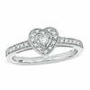 Thumbnail Image 0 of 1/6 CT. T.W. Diamond Vintage-Style Heart Promise Ring in Sterling Silver - Size 7