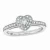 Thumbnail Image 1 of 1/6 CT. T.W. Diamond Vintage-Style Heart Promise Ring in Sterling Silver - Size 7