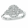 Thumbnail Image 1 of 1/4 CT. T.W. Diamond Vintage-Style Oval Promise Ring in Sterling Silver - Size 7