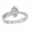 Thumbnail Image 0 of 1/5 CT. T.W. Diamond Marquise Frame Promise Ring in Sterling Silver - Size 7