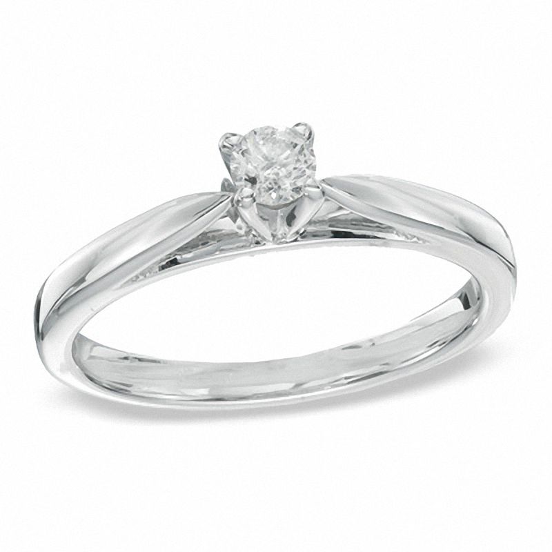 1/5 CT. Diamond Solitaire Engagement Ring in Sterling Silver - Size 7