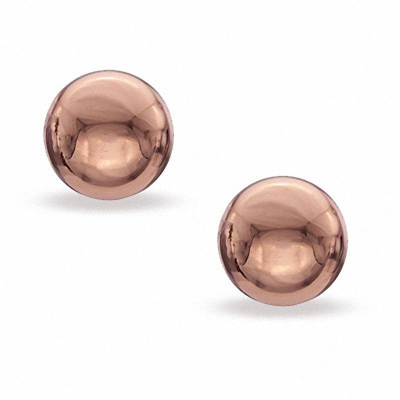 Main Image 1 of 6mm Ball Stud Earrings in 10K Rose Gold