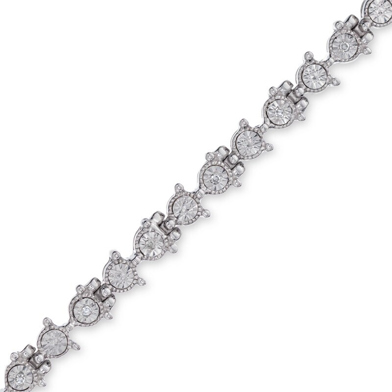 Main Image 1 of Diamond Accent Tennis Bracelet in Sterling Silver - 7.25"
