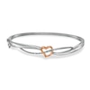 Thumbnail Image 1 of Diamond Accent Heart Bypass Bangle in Sterling Silver and 10K Rose Gold Plate