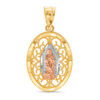 Thumbnail Image 1 of Our Lady of Guadalupe Filigree Necklace Charm in 14K Tri-Tone Gold