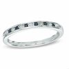 Thumbnail Image 1 of Blue Sapphire and Diamond Accent Wedding Band in Platinaire® - Size 7