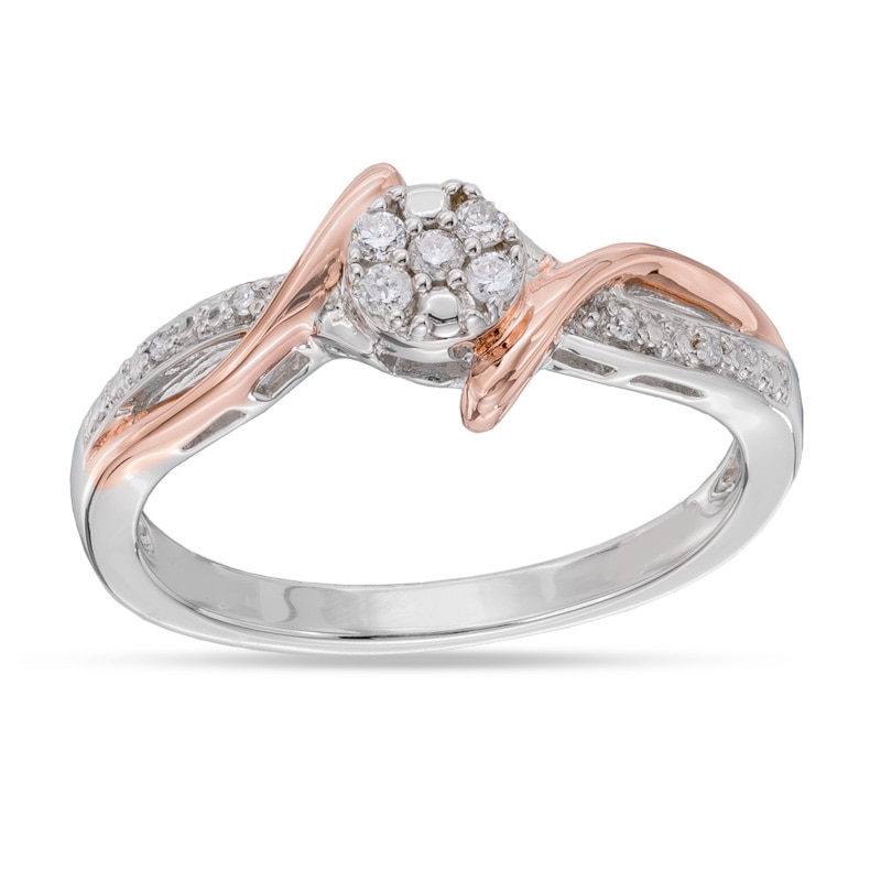 4 Ring Size 2.61 Cttw AFFY White Cubic Zirconia Three-Stone Ring Set in 14k Rose Gold Over Sterling Silver 