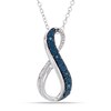 Thumbnail Image 1 of Enhanced Blue and White Diamond Accent Infinity Pendant in Sterling Silver