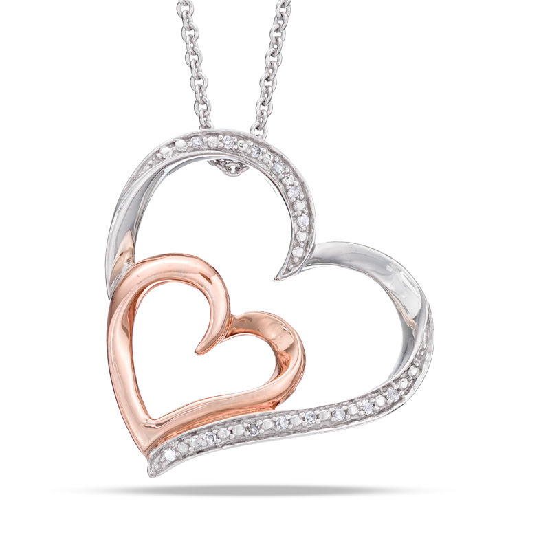 Double Heart Infinity Diamond Necklace | Jewelry by Johan - Jewelry by Johan