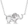 Thumbnail Image 1 of Diamond Accent Elephant Necklace in Sterling Silver - 16"