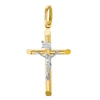 Thumbnail Image 0 of Medium "INRI" Ribbon Wrapped Textured Crucifix Two-Tone Necklace Charm in 10K Gold