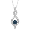 Thumbnail Image 1 of Enhanced Blue and White Diamond Accent Cascading Pendant in Sterling Silver