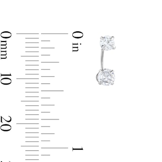 Cubic Zirconia Curved Drop Earrings in Sterling Silver