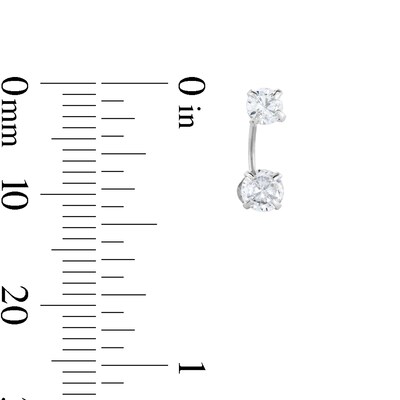 Cubic Zirconia Curved Drop Earrings in Sterling Silver