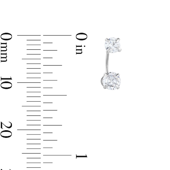Cubic Zirconia Curved Drop Earrings in Sterling Silver