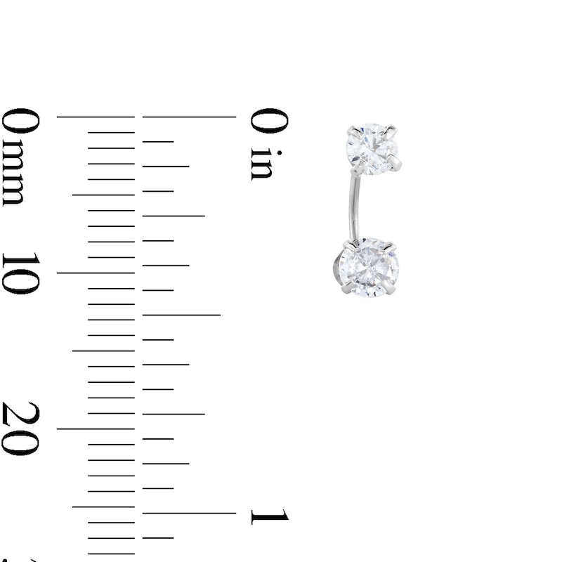 Main Image 5 of Cubic Zirconia Curved Drop Earrings in Sterling Silver
