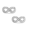 Thumbnail Image 1 of Cubic Zirconia Infinity Stud Earrings in Sterling Silver