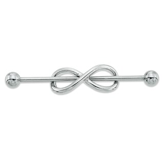 014 Gauge Infinity Industrial Barbell in Stainless Steel