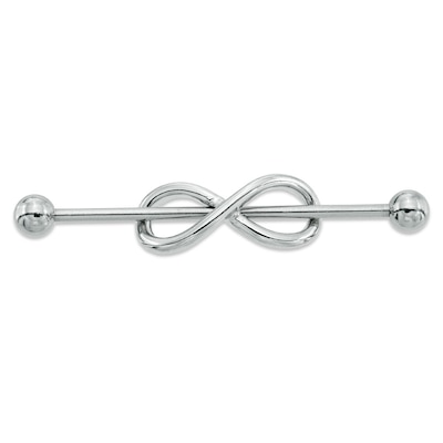 014 Gauge Infinity Industrial Barbell in Stainless Steel
