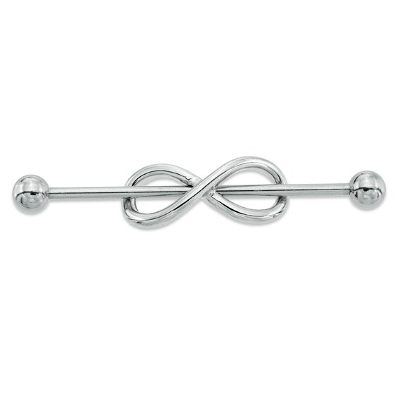 014 Gauge Infinity Industrial Barbell in Stainless Steel