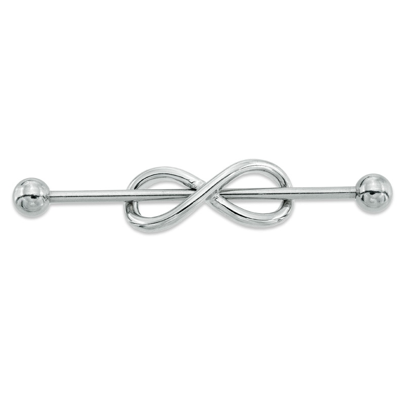 Main Image 1 of 014 Gauge Infinity Industrial Barbell in Stainless Steel