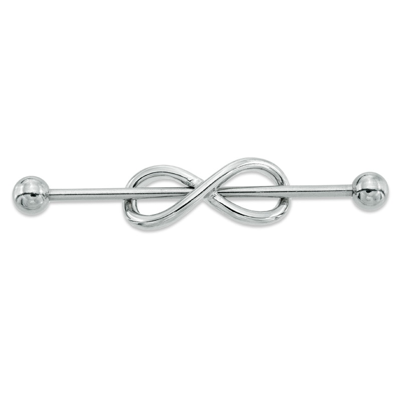 014 Gauge Infinity Industrial Barbell in Stainless Steel