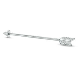 Solid Stainless Steel Arrow Industrial Barbell - 14G