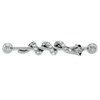 Thumbnail Image 1 of 014 Gauge Crystal Accented Snake Industrial Barbell in Stainless Steel