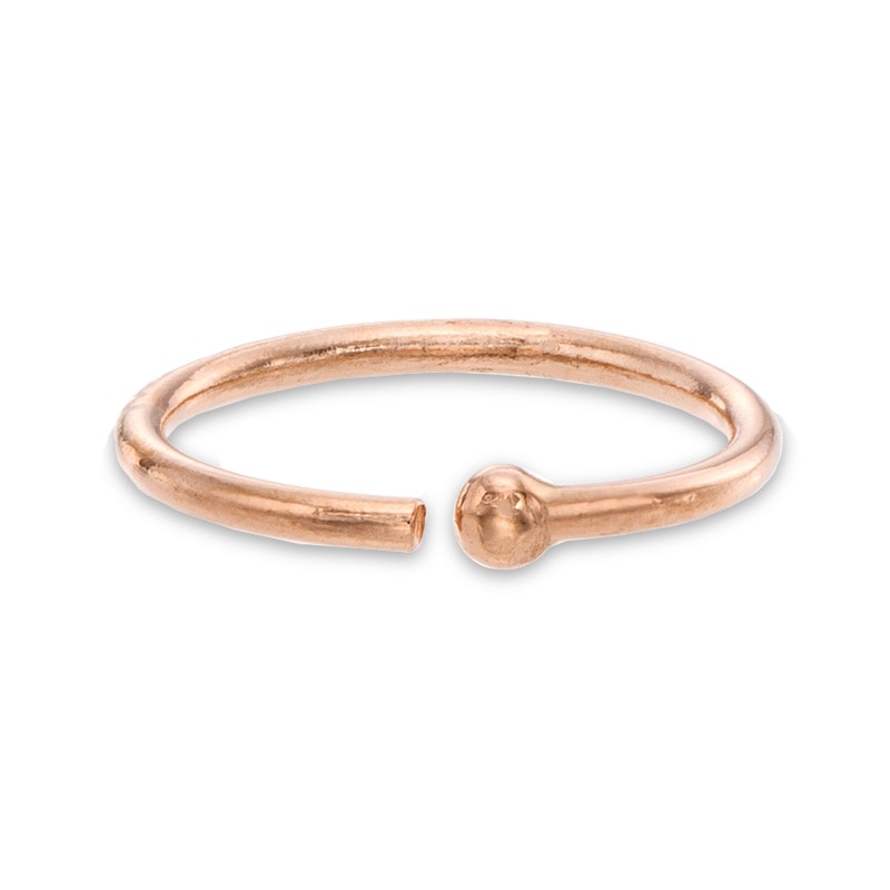 Main Image 1 of 14K Solid Rose Gold Nose Ring - 20G 5/16"