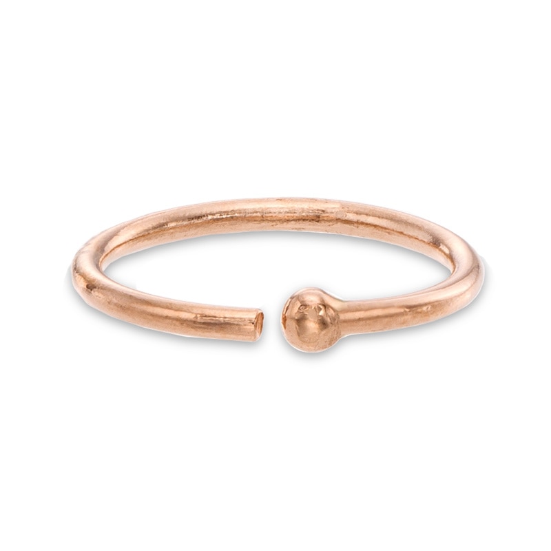 14K Solid Rose Gold Nose Ring - 20G 5/16"