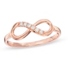 Cubic Zirconia Sideways Infinity Ring in 10K Rose Gold - Size 6