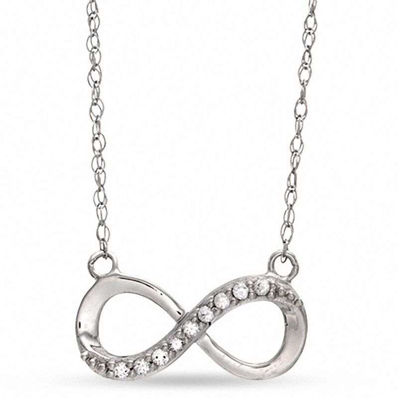 Cubic Zirconia Infinity Necklace in 10K Gold