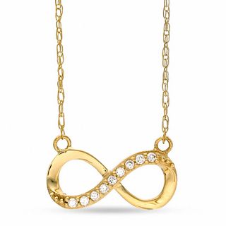 Cubic Zirconia Infinity Necklace in 10K Gold