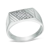Cubic Zirconia Rectangle Ring in Sterling Silver - Size 10