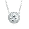 8mm Cubic Zirconia Frame Pendant in Sterling Silver - 20"