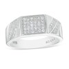 Thumbnail Image 0 of Cubic Zirconia Rectangle Cluster Ring in Sterling Silver