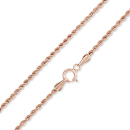 012 Gauge Rope Chain Necklace in 10K Hollow Rose Gold - 18&quot;