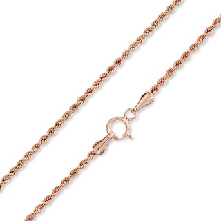 012 Gauge Rope Chain Necklace in 10K Hollow Rose Gold - 18"