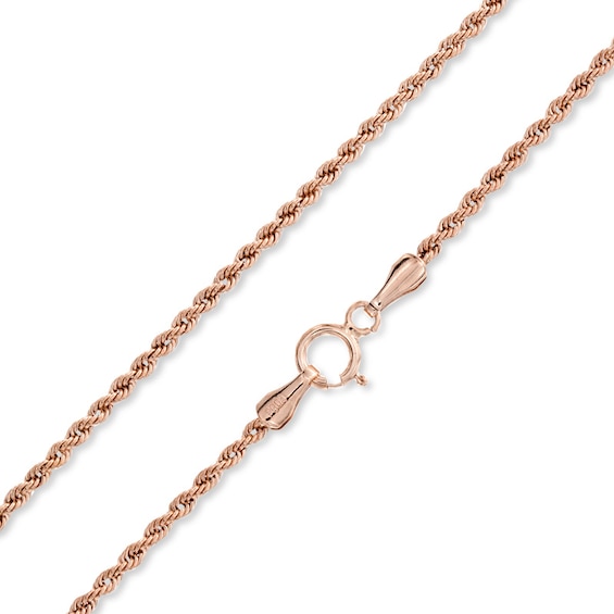 012 Gauge Rope Chain Necklace in 10K Hollow Rose Gold - 18"