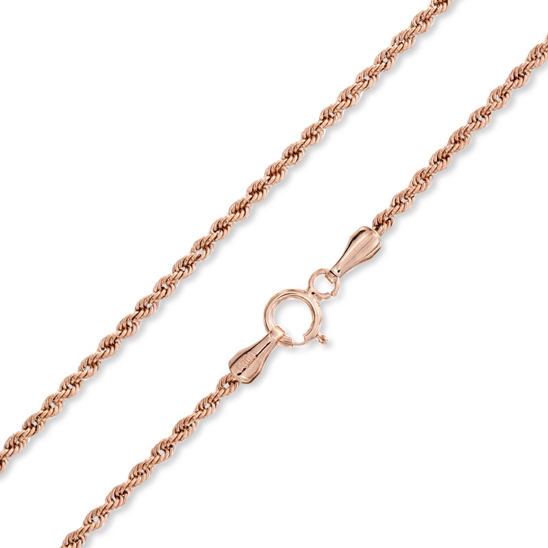 012 Gauge Rope Chain Necklace in 10K Hollow Rose Gold - 18"