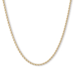 014 Gauge Rope Chain Necklace in 10K Hollow Gold - 18&quot;