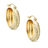 Thumbnail Image 0 of Small Diamond-Cut Hoop Earrings in 14K Gold