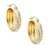 Thumbnail Image 1 of Small Diamond-Cut Hoop Earrings in 14K Gold