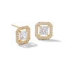 Thumbnail Image 1 of 5.0mm Princess-Cut Cubic Zirconia Octagonal Frame Stud Earrings in 14K Gold