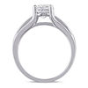 Thumbnail Image 2 of 6.5mm Lab-Created White Sapphire and 1/8 CT. T.W. Enhanced Black Diamond Ring in Sterling Silver