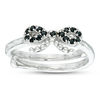 Thumbnail Image 1 of Child's Black Cubic Zirconia Bow Adjustable Ring in Sterling Silver - Size 3