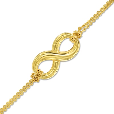 Sideways Infinity Bracelet in 10K Gold - 7.5"