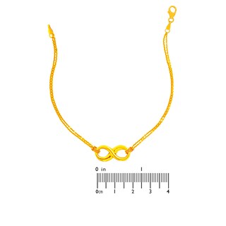 Sideways Infinity Bracelet in 10K Gold - 7.5"