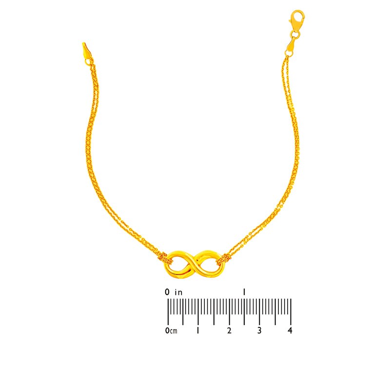 Main Image 2 of Sideways Infinity Bracelet in 10K Gold - 7.5"